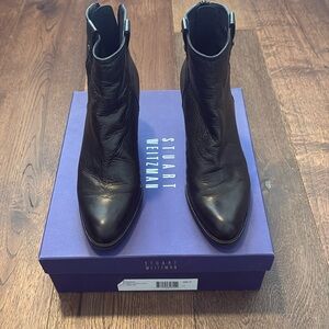 Stuart Weiztman Black Leather Booties size 8
